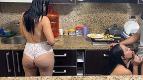 Fucking big ass stepmoms in turns in the kitchen