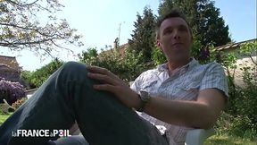 Chubby blonde milf sextape in garden