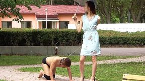 Outdoor Slave Training at Young Lady's Summer Resort Ranch