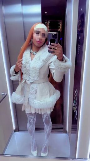 Do you like my white fur coat &amp; lace stockings or would you like to see whats beneath it?