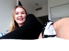 Blonde solo jerking off