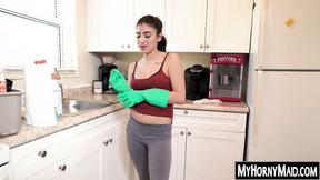 ”Attractive Latin maid sells her snatch for extra cash”