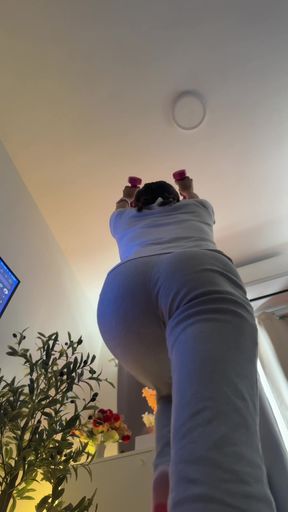 Sweaty Afternoon Workout Grind and Pee After