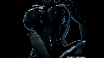 Mei Is A Tasty Sexy Futa Cock Pre-Cumming BDSM Latex Ball Gag Blindfold Wearing Queen