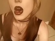 You should tip her ;) - Sexy smoking slow exhales yummy lips Gothic babe