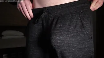 Uncut Cock Pops Out of Pants and Cums in Slow Motion