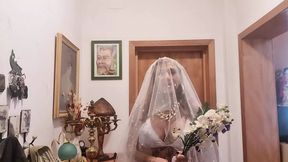 Seductive Bride Bites into Dark Groom's Sensitive Spot at the Ceremony