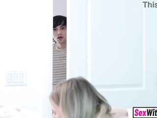 Large titties golden-haired step sister lets large knob step brother rail her shaggy teen vagina