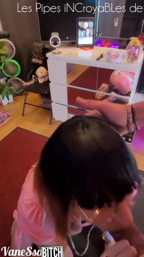 The Pink Maid Used as a Cock Sucker. Caught Playing Whore