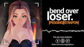 Femdom humiliation: Loser gets savage anal with strapon