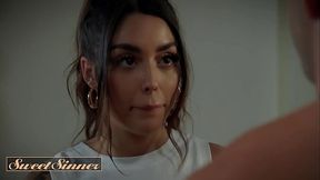 SWEET SINNER - Slender Latina Takes Flight As She Takes A Dick In Spread Eagle And A Cumshot On Her Bush