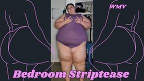 SSBBW Rachel Strips in Her Bedroom for You WMV