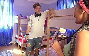 Fake Hostel Dude fucks naturally busty hot babe while boyfriend s