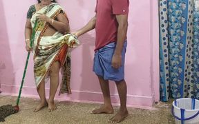 My Stepmother Was Cleaning the Floor with a Mop, so I Held the Saree up so It Wouldn't Fall on the Floor.