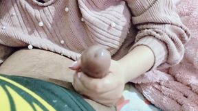 Tasting my boyfriend&#039;s rich cock until I fill my mouth with milk