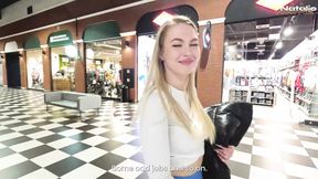 Shopper gets fucked and licked in mall