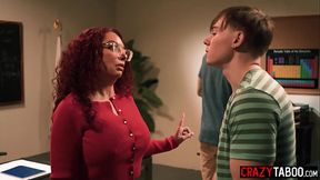 Rough anal sex and double penetration with horny big tits MILF teacher