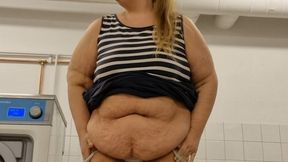 SSBBW Public Pussy Play in the Shared Laundry Room, Again – Fast Orgasm with Rabbit Dildo