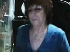 Big tits and pussy from old granny on webcam skype