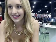 Ginger Banks Playing with her Pussy Under the Table at a Fan Expo!
