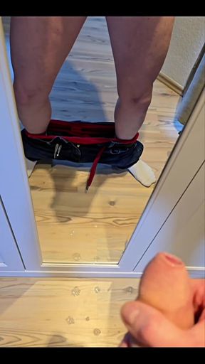 Wanking in Front of the Mirror