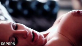 Sensual big tits blonde and romantic brunette milf like hot sex in lingerie