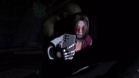 Cyberpunk orc and Asian bombshell in animated phone support roleplay