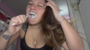 Brushing teeth pov