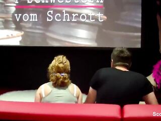 2 german Amateur Couples begin Screw in Pornocinema