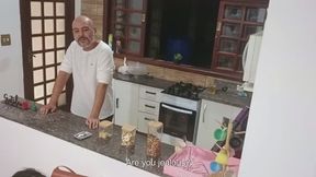 Anal sex with hotwife unfaithful wife in the bar pantry