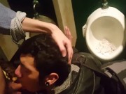 gay deepthroat in the public bathroom