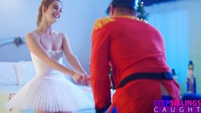 Petite Blonde Ballerina Molly Little Rides Nutcracker Prince Stepbro's Hard for her Dick