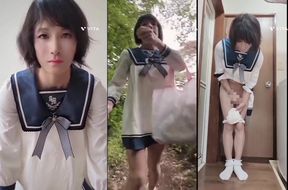 Nanami’s Remote Vibrator Frenzy Outside Cute Asian Girl Cums