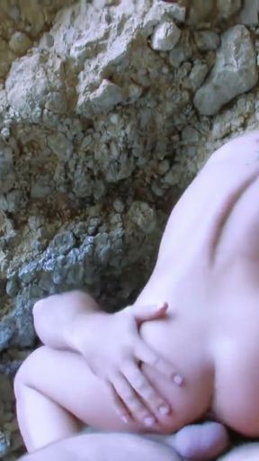 Spanish bombshell Noemie Joly fucking with Alex in the rocks   Clip 1