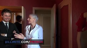 Sexy short hair MILF gets sodomized in her kitchen