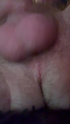 Red-haired redhead redfox gives a hairy balls massage in his solo