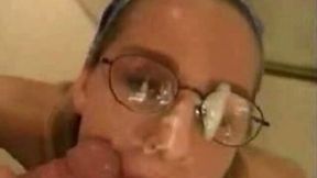 Sexy blonde gives the best blowjob and gets fat cumshot