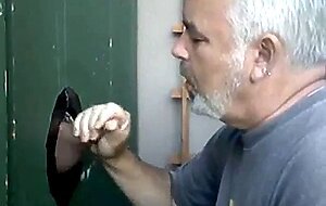 Blowjob and cum eating in Glory Hole