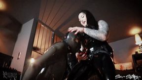 Rough deepthroat for rubber cock sucker by me and Melisande Sin - [720p]