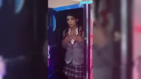 Cosplay cutie gets a double blowjob from Beetlejuice & Wednesday before