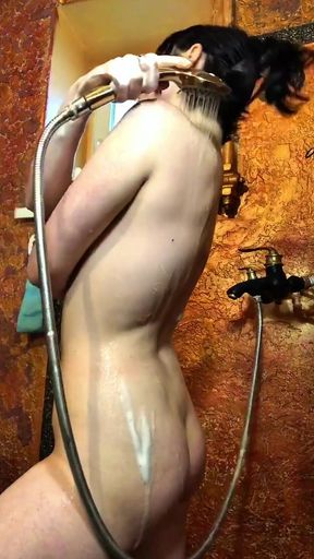 Hot Girl Washes Her Sexy Body, Fondles Her Pussy and Shakes Her Big Tits!