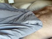 Dripping cum on bushy hairy ginger bush
