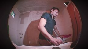 Up Juicy Seen From The Bottom Up As If It Ends Up On Your Face - Sexy Masturbation - In The Bathroom - Big Penis