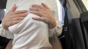 Public Squirt in Someone Else's Car. Creampie!