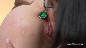 ”Ersties - Jasmina Licks Serafina's Cunt From Behind Before Grabbing a Toy”