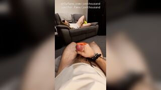 Hetero roomy post-work masturbate