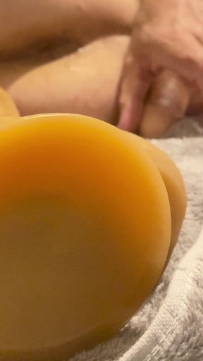 Taking it deeper than ever before and I love it in my slutty ass , next I need a bigger dildo and try a real cock   Clip 2