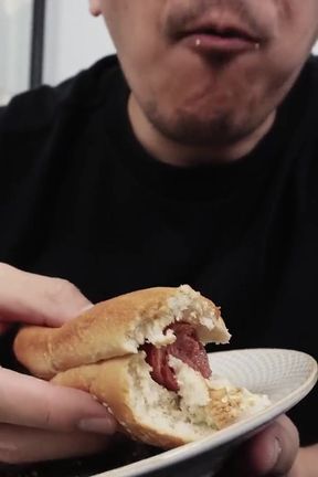 Eating Cum Filled Hotdog Asmr