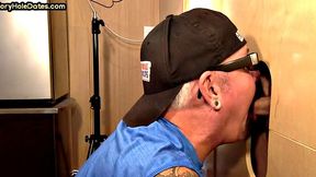 Gloryhole deepthroating caught