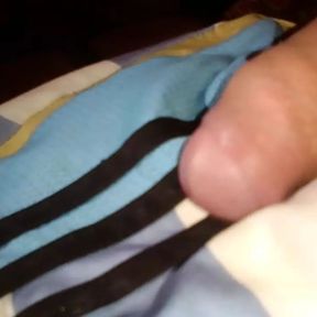 Young Colombian porn with a big penis masturbates for a lot of milk